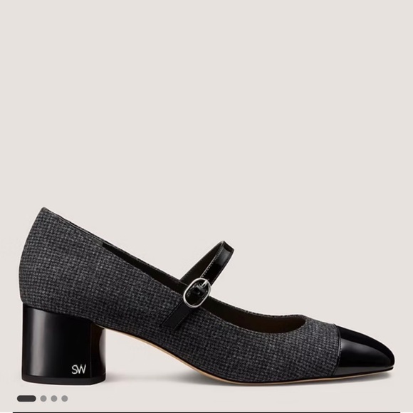 Stuart Weitzman Shoes - NEW with bag and shoe box. Staurt Weitzman Black and Gray Mary Jane Heels
